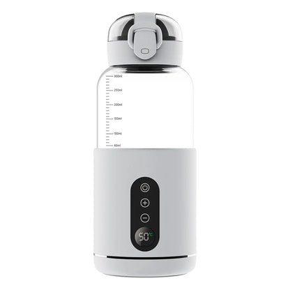 Smart Baby Bottle Warmer with digital temperature display and sleek design, ideal for portable use.