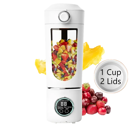 Portable Juice Maker Blender with fruit, 700ML capacity, durable steel blades.