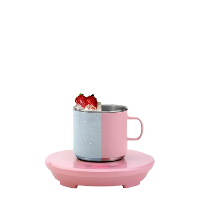 Comfort Life - Fast Cooling Heating Mug on pink base with strawberry garnish