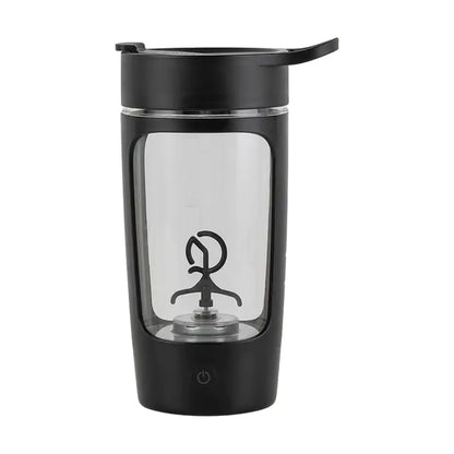 Electric shaker cup for smooth beverages, 650ML capacity, black color, with durable ABS plastic build and USB charging.