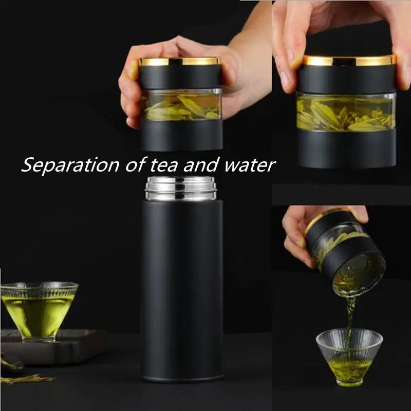 Smart Thermos Bottle with tea strainer infuser, ideal for perfect brewing.